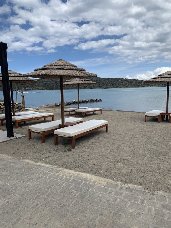 Private beach club at Elounda Gulf