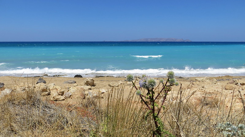 Kreta 2016 121 Het strand en de zee van Karteros nabij Heraklion / The beach and the sea at Karteros near Heraklion