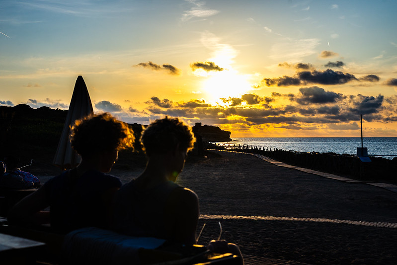 sunset in Porto Ferro beach